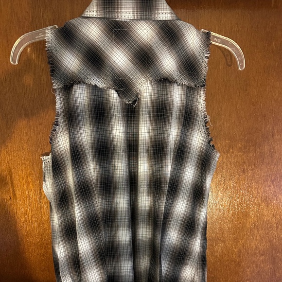Ladies Guess Plaid Snap Down Western Blouse M - Picture 4 of 7
